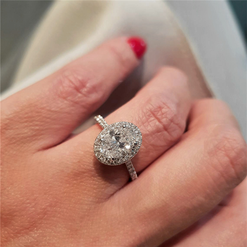 1.50 Carat Oval Lab Diamond White Gold Oval Cut Halo Engagement Vintage Fancy Ring For Women IGI Certificate E VS1 Half Band Ring