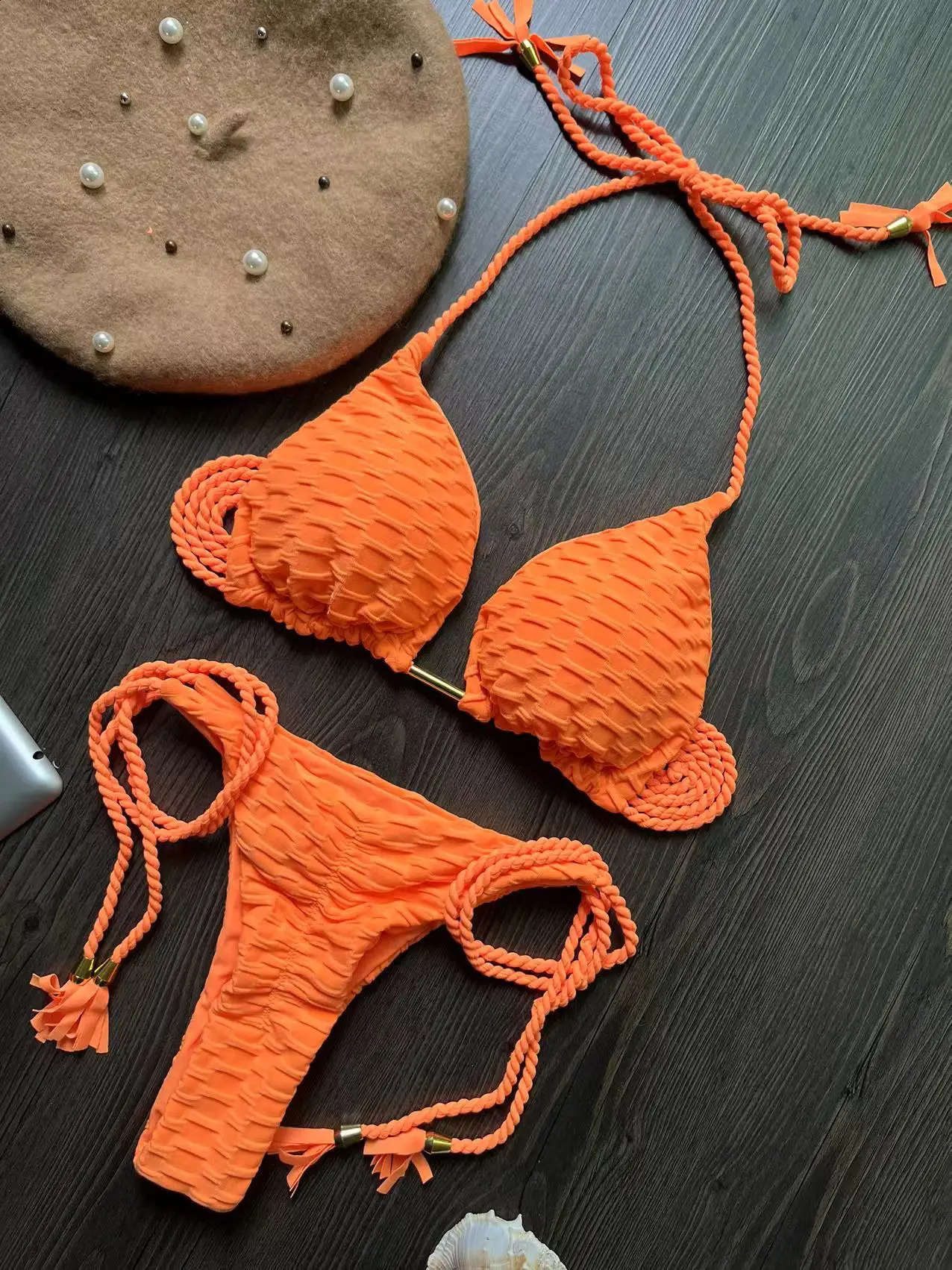 RUOTONGSEPT sexy bikini set swimsuit womens push up thong Brazilian beach 250313