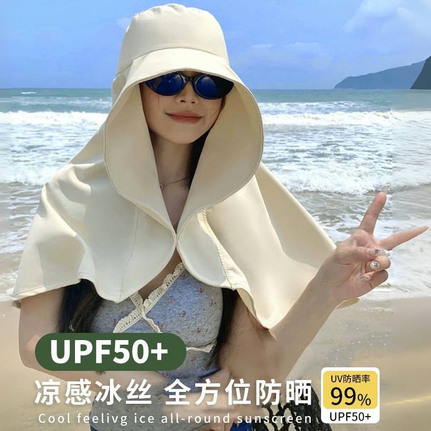 baseball cap UPF50+Sunscreen for Women's Summer 2025 New Shawl with Large brims and UV resistant Sunscreen Hat