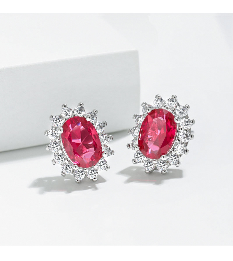 2025 Top Sell Stud Earrings Luxury Jewelry 925 Sterling Silver Oval Cut Emerald 5A Cubic Zircon CZ Diamond Gemstones Party Women Princess Earring Gift