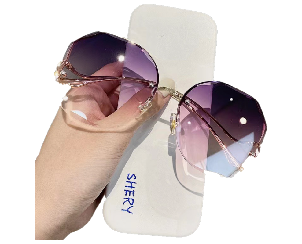 Free shipping 2025 new women large frame sunglasses sun protection daily outfit blue pink purple gray fashionable