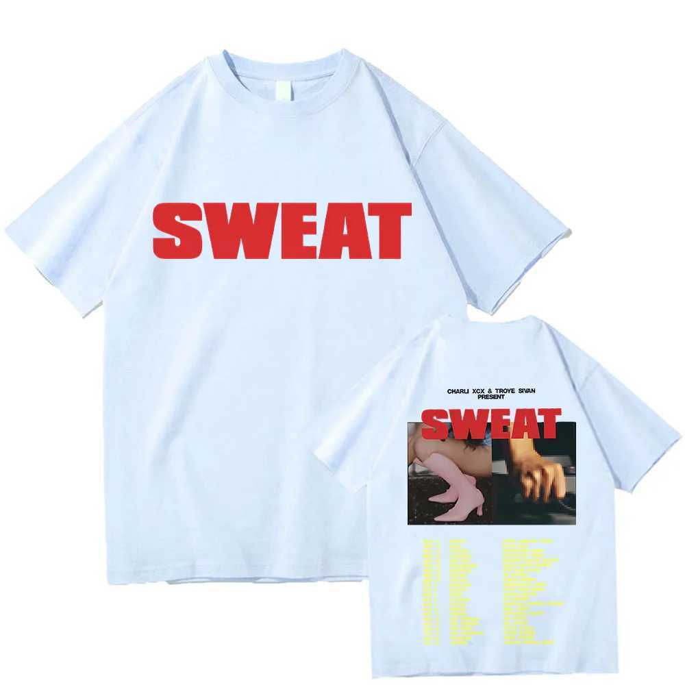 Sweat Tour wiTH and Troye Sivan T-shirts Two Sides Oversized Cotton Tshirts Fashion Women Men Tops High Quty Ts X250313