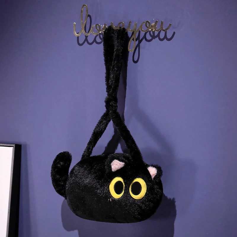 Kawaii Big Eyes Cat Bag Women Cartoon Plush Shoulder Bag for Women New Crossbody Bag Phone Cosmetic Purse Birthday GiftT250313