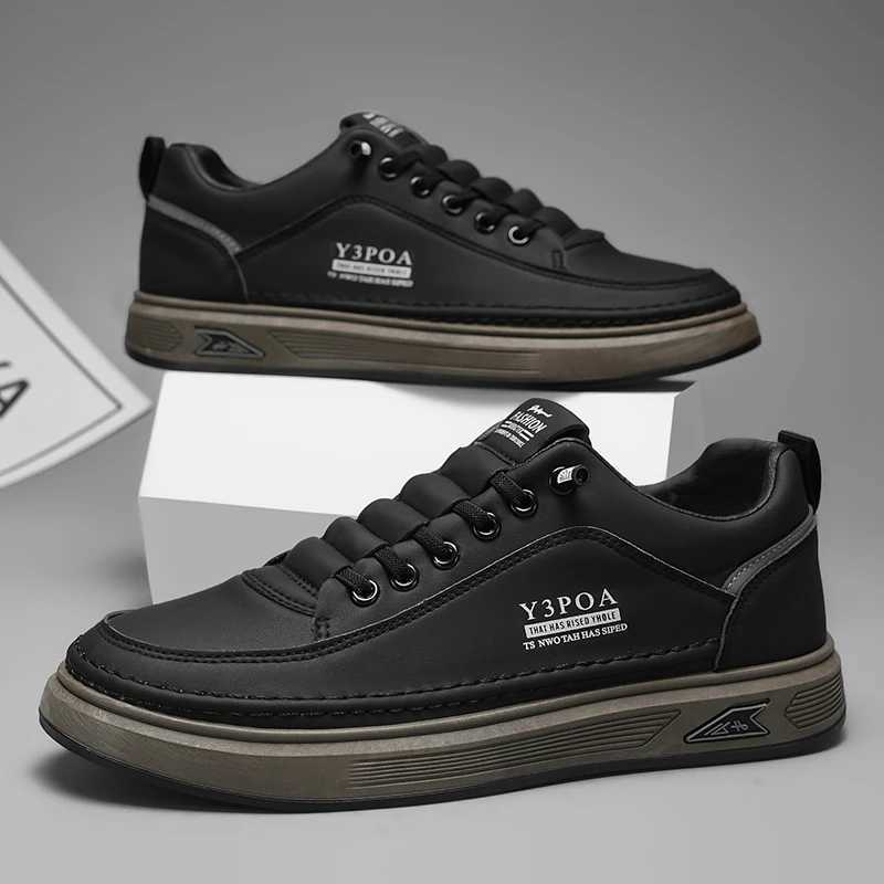 Leather Casual Shoes for Men Breathable White Sneakers Fi Driving Walking Tennis Shoes for M Off Flats Shoes Y250312