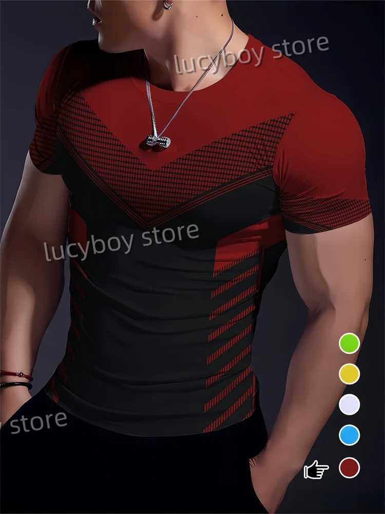Mens Sports Stripe Gym T Shirt Mans Casual Short Slve Ts Quick Drying Running Sportwear Men Oversized Tops men Clothing X250313