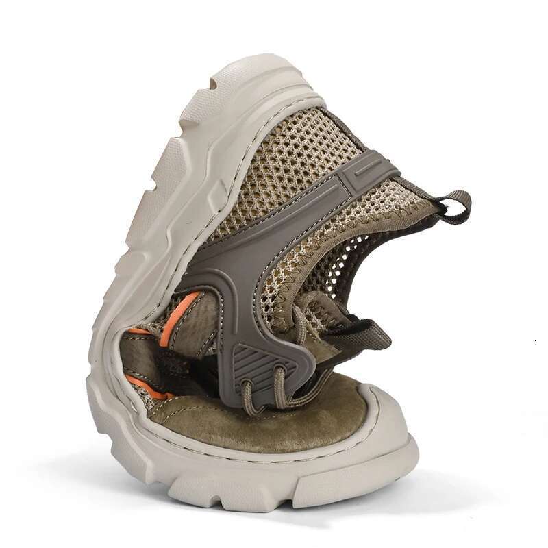 2025 Fashion New Summer Breathable Casual Comfortable Thin Mesh Soft Sole Slip Over Sports River Tracing Shoes Men