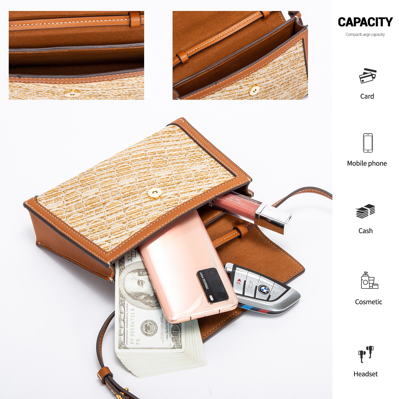 CHCH New Fashionable Handbag, Versatile Women's Bag, Niche Crossbody Bag