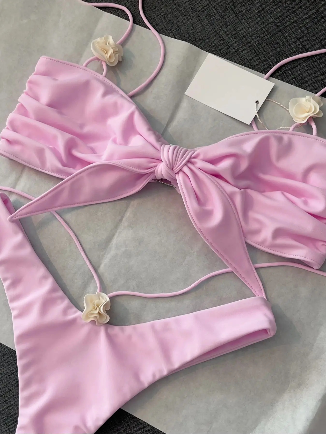 3 Pcs Swimsuit with Skirt Bikini Halter Brazilian Set Swimwear for Women Sexy Bathing Suits Summer Female 250313