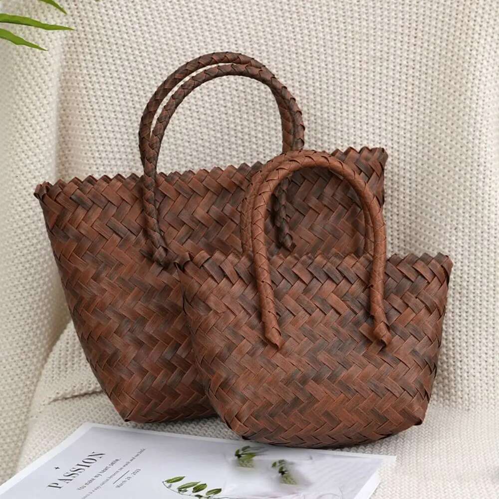 Women Woven Large Capacity Shoulder Crochet Bag Knitting Handbags Female Shopping Tote Bags
