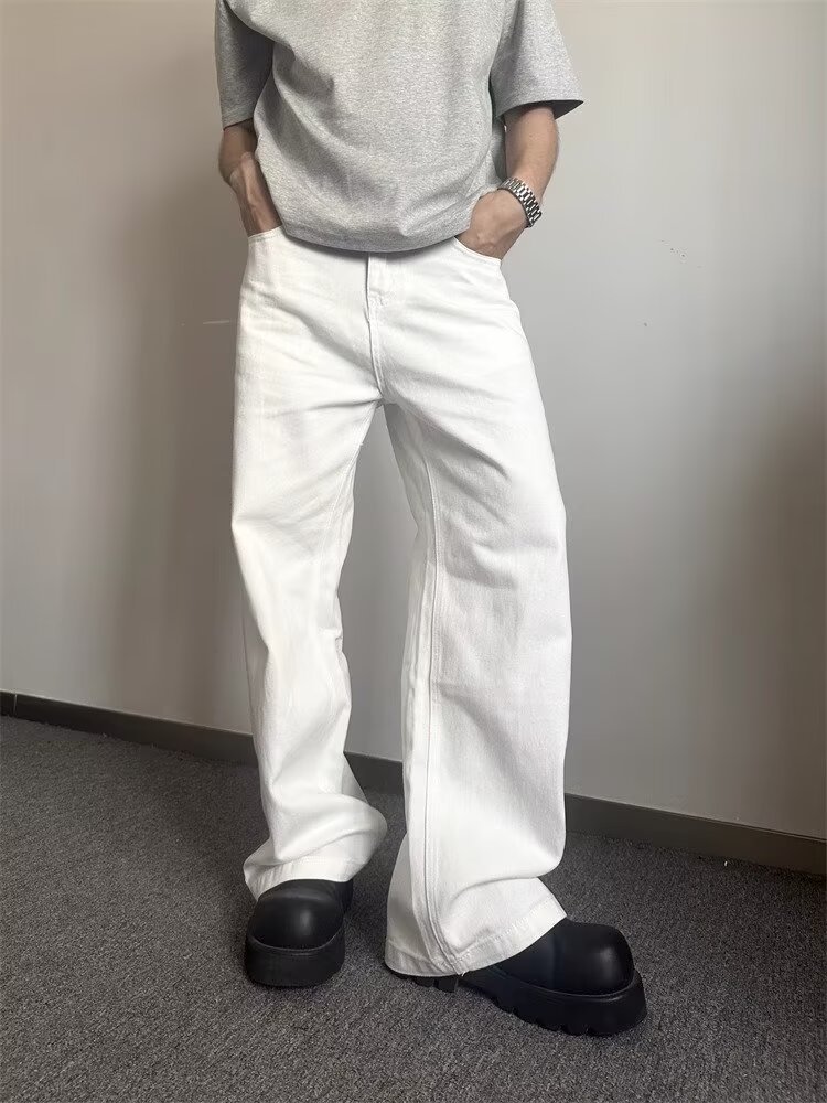 Men's Jeans Mens Flared Leg Jeans Trousers High Waist Long Flare Jeans For Men Bootcut White Jeans bell jeans men 230308