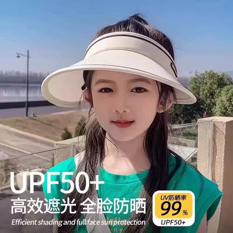 Children's hat with an empty top face shield, women's UV candy foldable sun protection hat, UPF50+ baseball cap