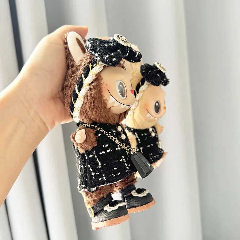 17cm Cute Mini Plush DollS Clothes Outfit Accessories For Labubu Dolls Clothing Gift Sitting Party Series Hat Jumpsuit T-ShirtT250313
