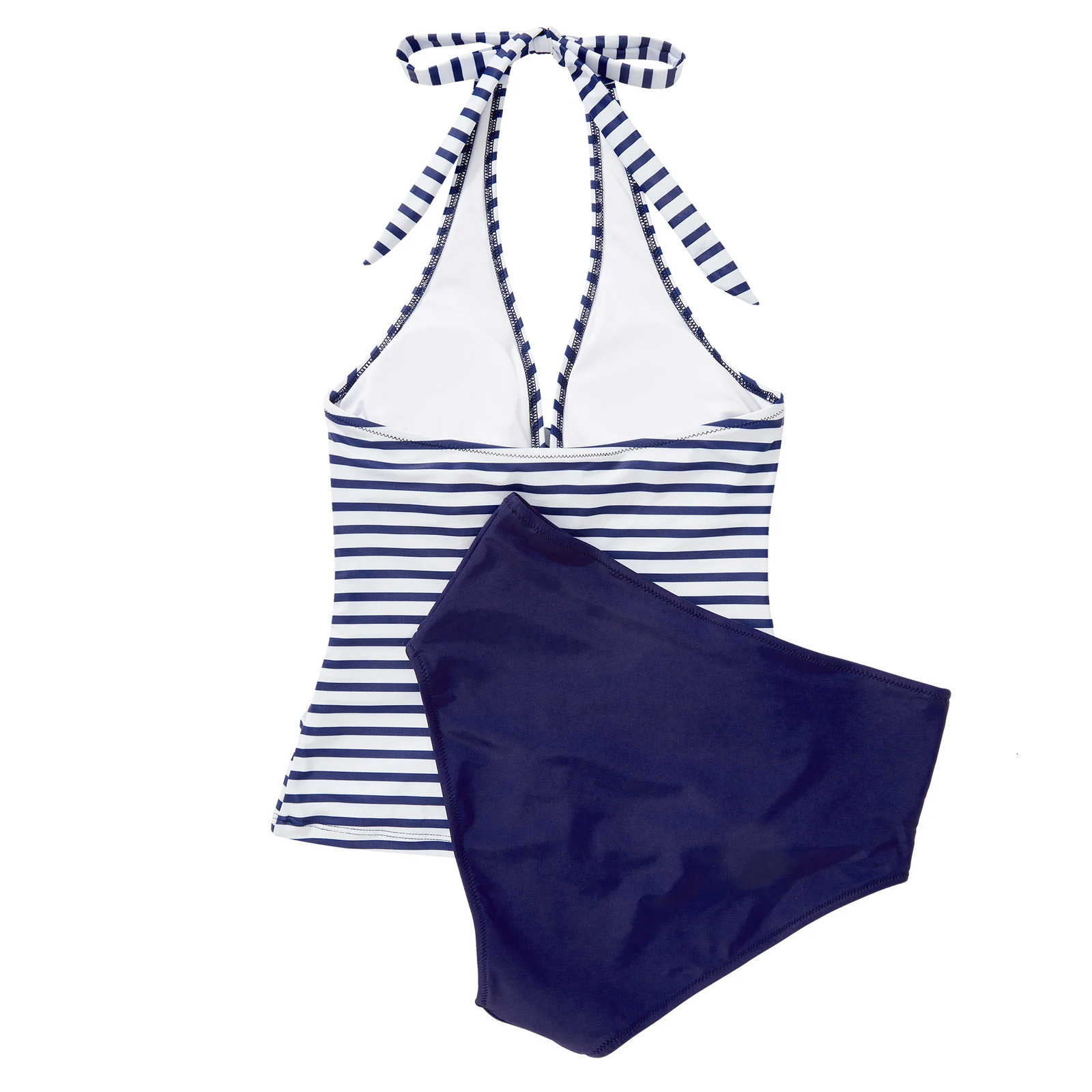 High Waist Bikini Set Womens XLSize Swimsuit Bandage Print Bathing Suits Push Up Swimwear Plus Size Tankini Women 2024 250311