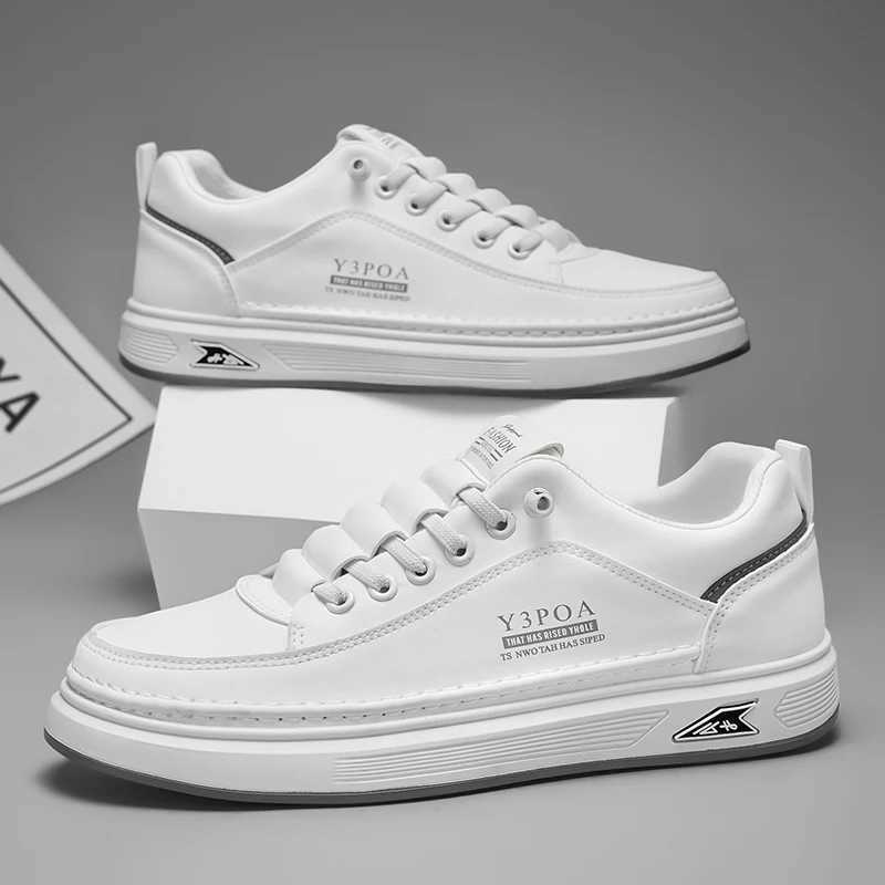 Leather Casual Shoes for Men Breathable White Sneakers Fi Driving Walking Tennis Shoes for M Off Flats Shoes Y250312
