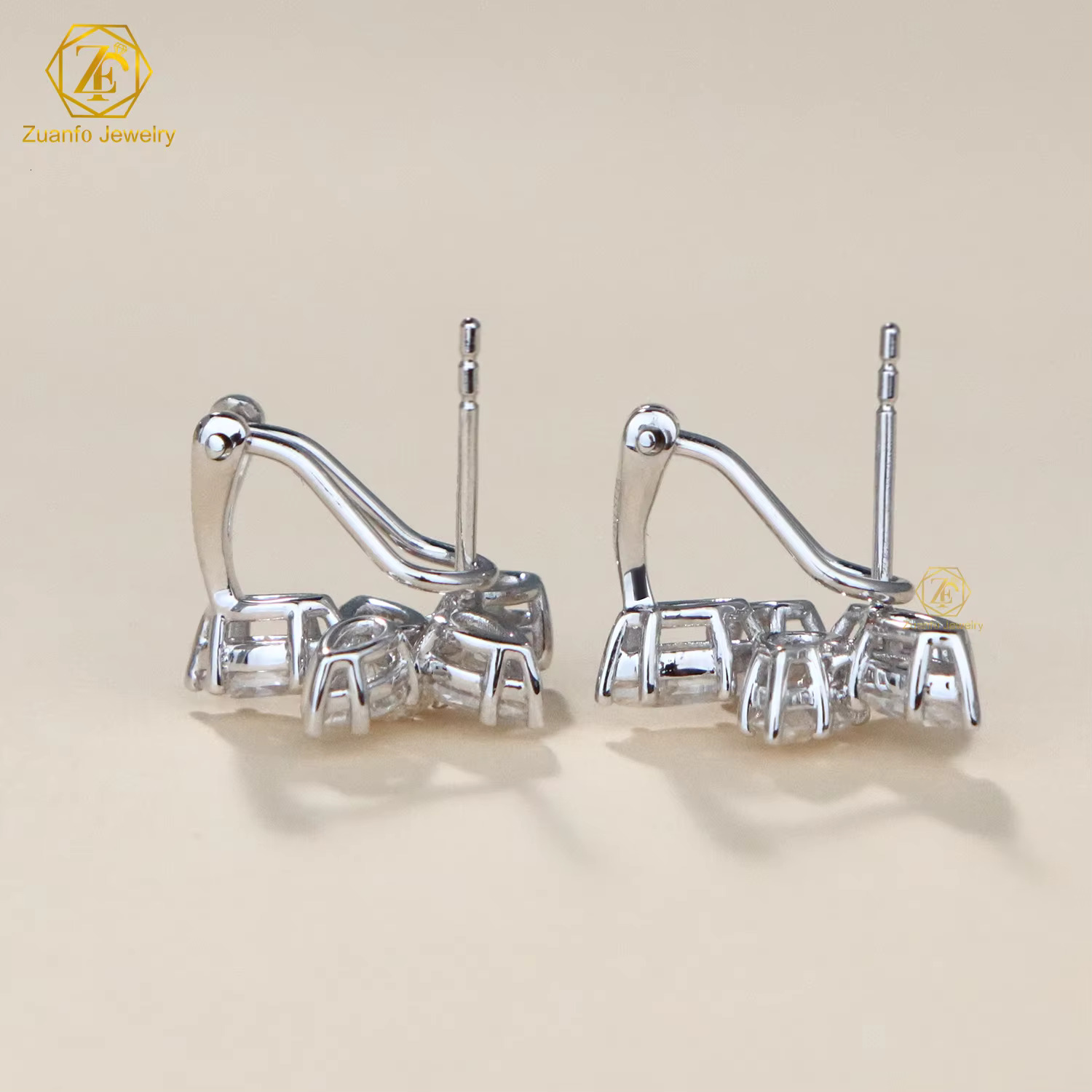 14K 18K Pure White Gold Moissanite Earrings D VVS1 Pear Marquise Shape Lab Diamond Fancy Moissanite Stud Earrings for Gifts