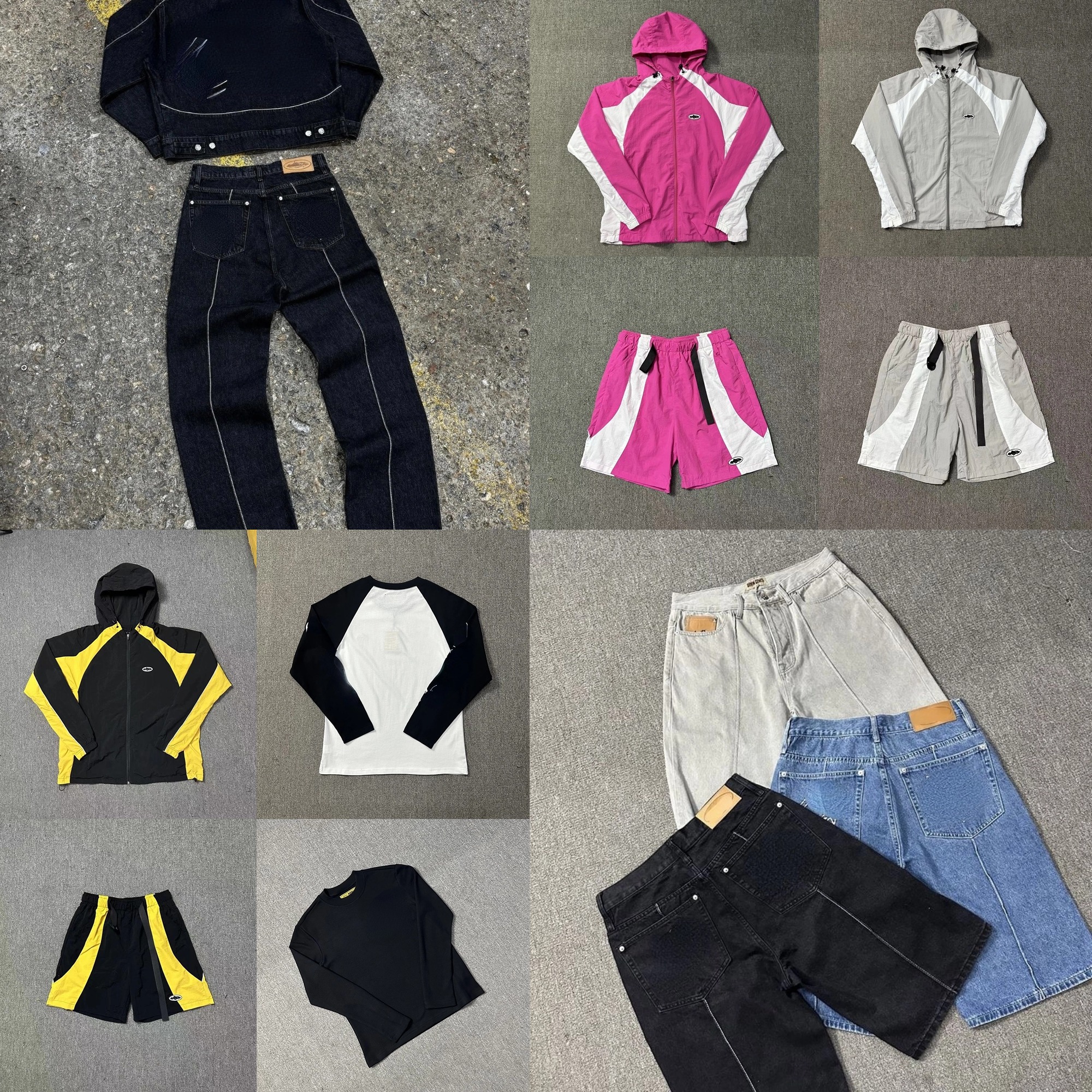 Men's Jeans Embroidered Five-Pointed Star Denim Shorts Men's Summer High Street Loose Casual Shorts Fashion Denim trouser jacket suit baggy jeans jacket short suits hp