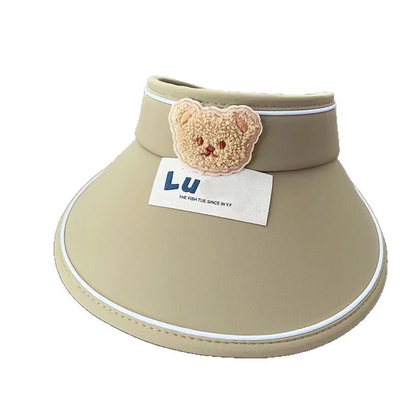 Children's Summer Big brim Straw Girl Little Bear Baby Sunscreen Empty Top Boy Sun Hat Parent Child baseball cap