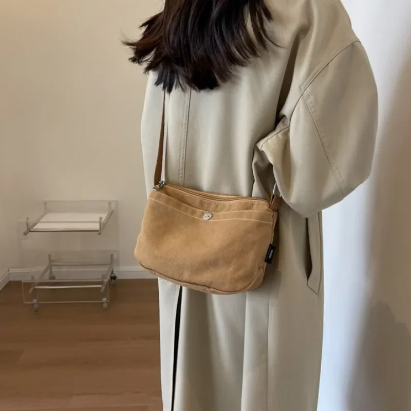 Small Canvas Womens Black Shoulder Cross Bag Female Messenger Bag Y2K Eco Korean Shopper Student Handbags Side Bag Book R250312