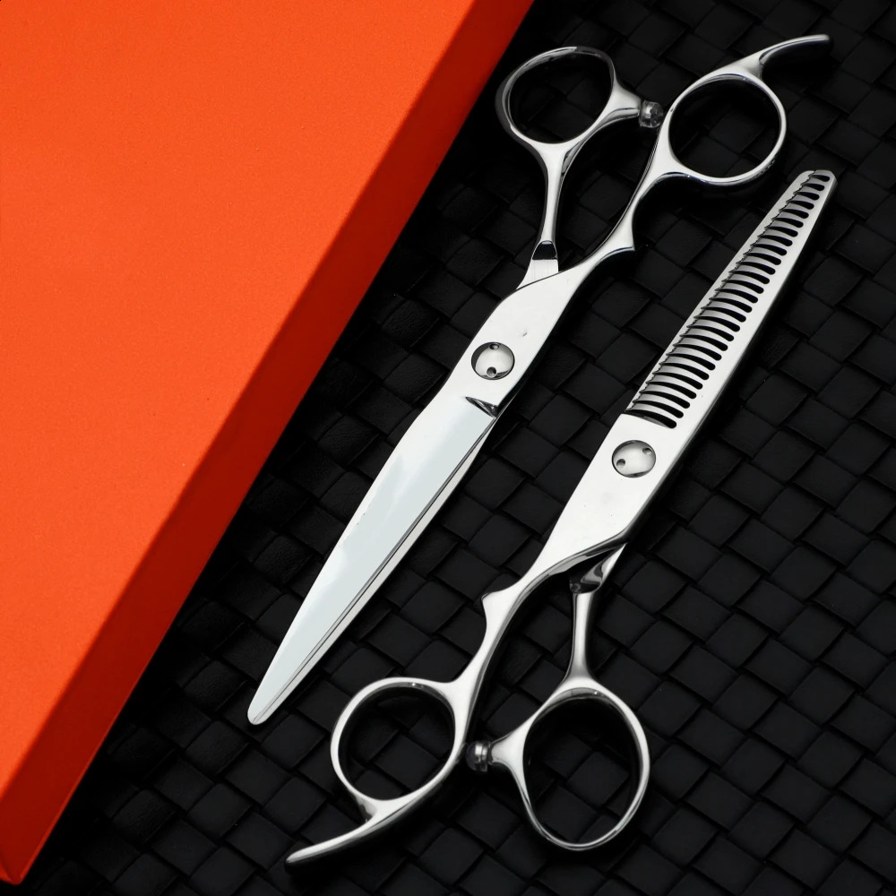 Professional left-handed scissors Barber texture thinning shears 440C 6-6.5-6.8inch Hair cutting tools 250312