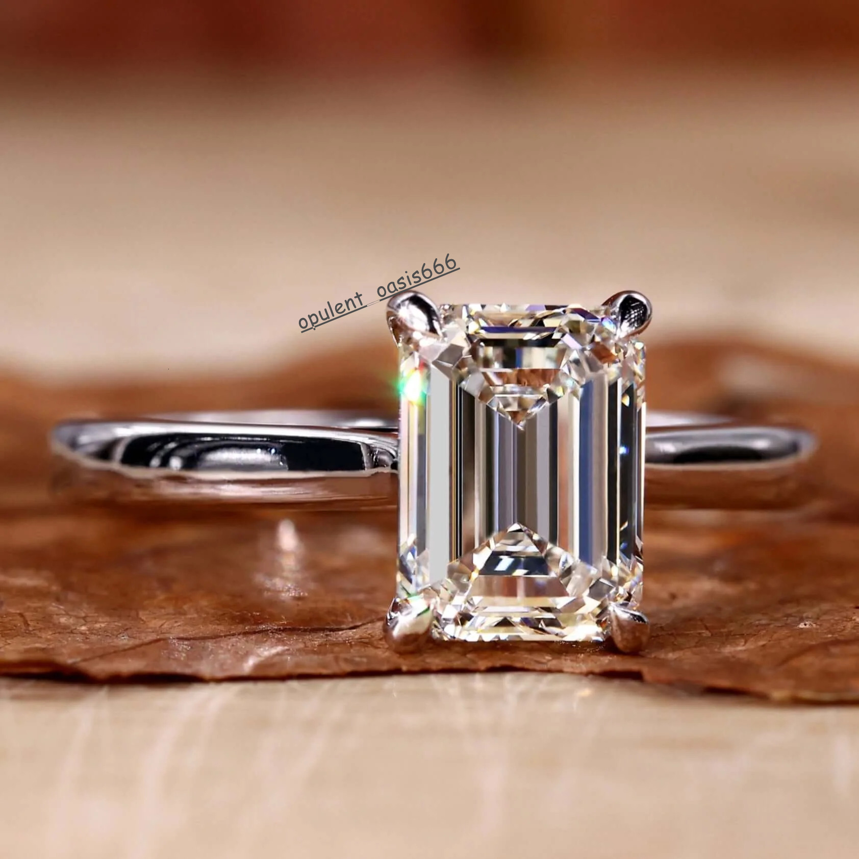 GIA Vvs Lab Grown Created Diamond Solitaire Engagement Ring Women Radiant Emerald Oval Cut 10K 14K 18K Solid Gold Wedding Rings