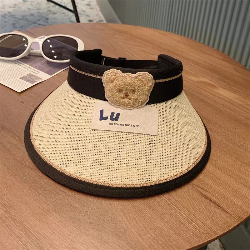 2025 Fashion Children's Empty Top Summer Boys and Girls Cute Little Bear Sunscreen Baby Sun Hat baseball cap