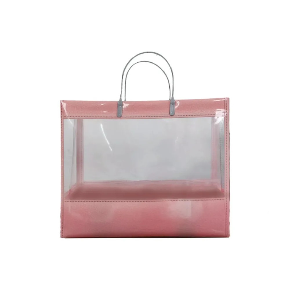 PVC Transparent Handbag Shoulder Bag Large Capacity Shopping Tote Bag Travel Beach Bag Waterproof Swimming Storage Bag Gift Bag R250312