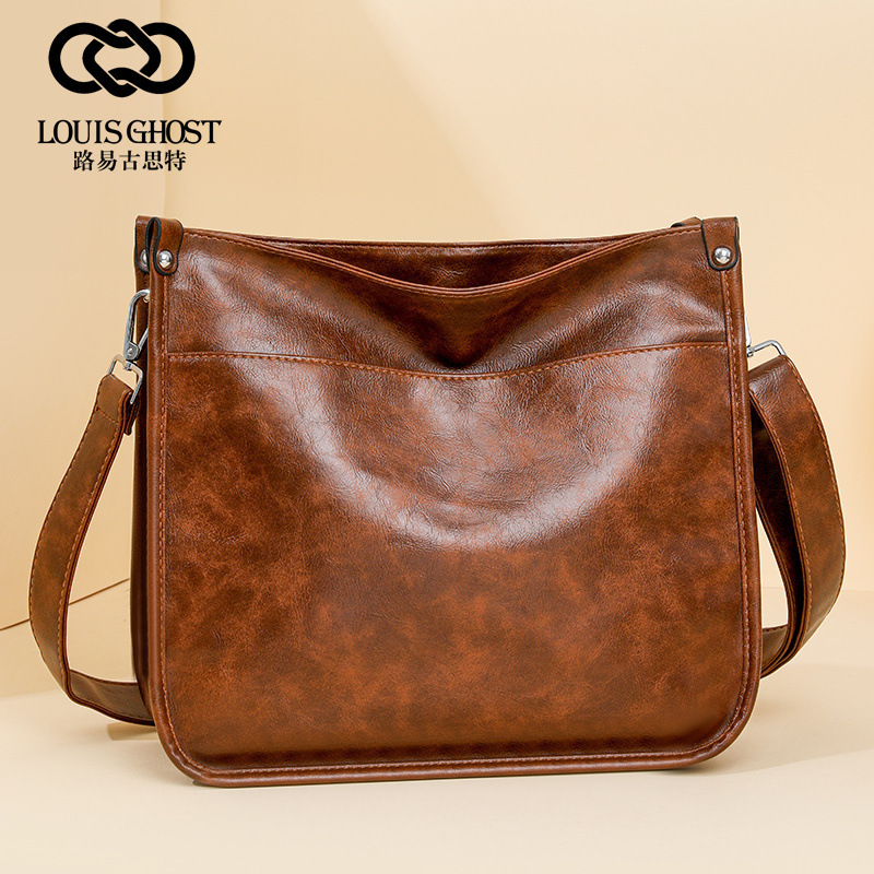 Cross Legged And Women's 2024 Fashion Crossbody Leopard Pattern One Shoulder Large Capacity Tote Bag