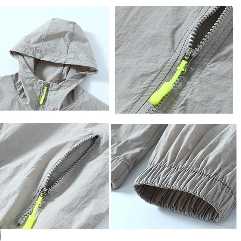 Summer mens and womens breathable ultrathin ultra light ice silk quick drying sunscreen camping jacket leather coat windproof 250313