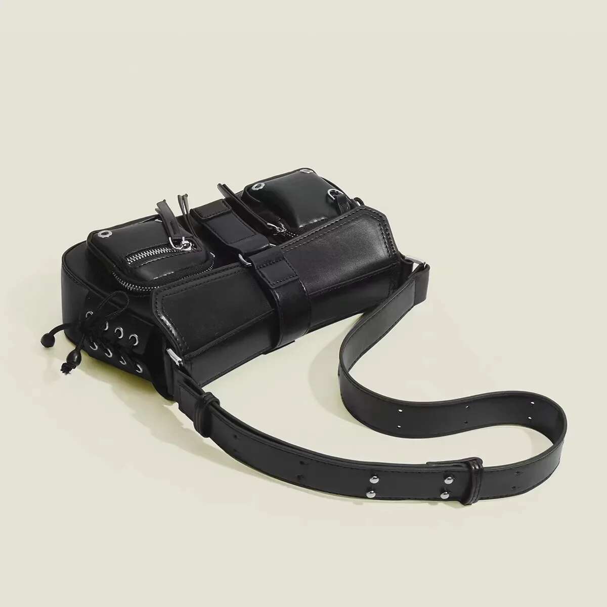 Y2k Korean Women Haruku Vintage Gothic Black Hand Bag Aesthetic Elegant Punk Wallet Purse Handbags Shoulder Trend Tote Bags