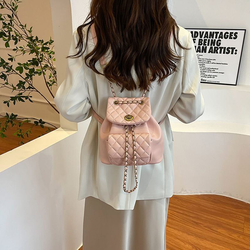 Fashion Diamond Mesh Embroidered Thread Women s Backpack 2025 New Fashion Designer Multi Functional Chain Backpack Outdoor Shopping Leisure Travel Han