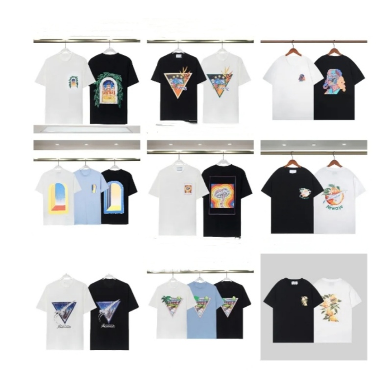 casabalnca shirts 2025 Designer T Shirt Luxury Mens Tees Wear Summer Round Neck Sweat Absorbing Short Sleeves Outdoor Breathable Cotton Tshirts Tops Size S-2XL