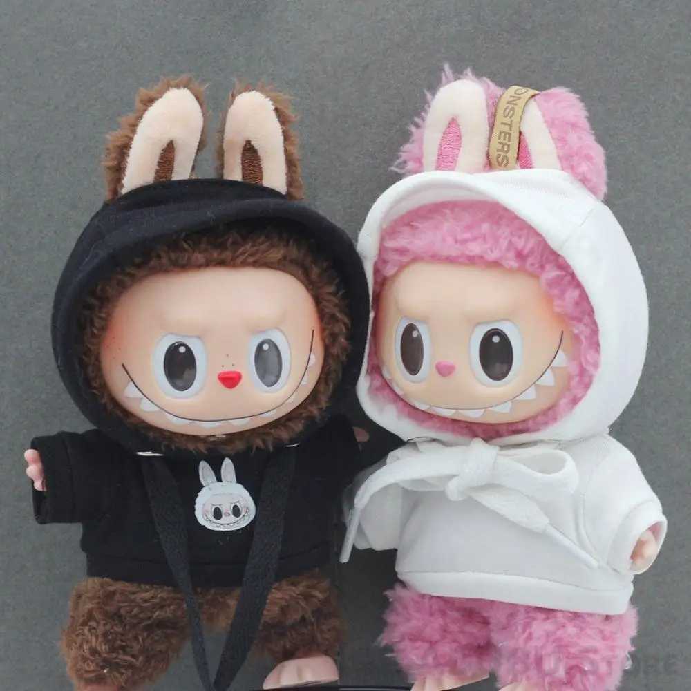 17cm Labubu Outfit Clothes Leisure Sports Hoodie Generation 1/2 Labubu Ropa Kawaii Decor Mini Doll Clothes Accessories Kids GiftT250313