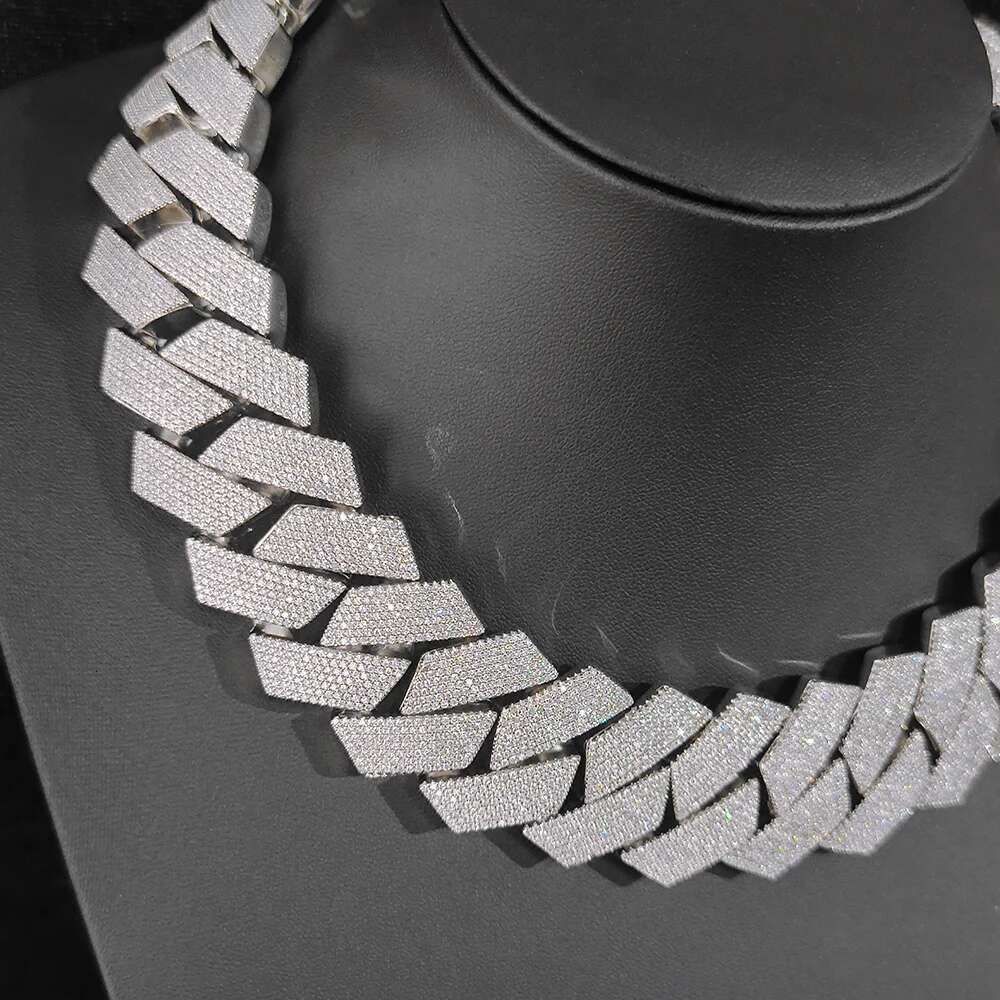 Sparkg Big Guy Thick Heavy 20MM Hand Setting 7 Rows Chain CZ Dia Stone Cuban k Necklace Hip Hop Jewelry