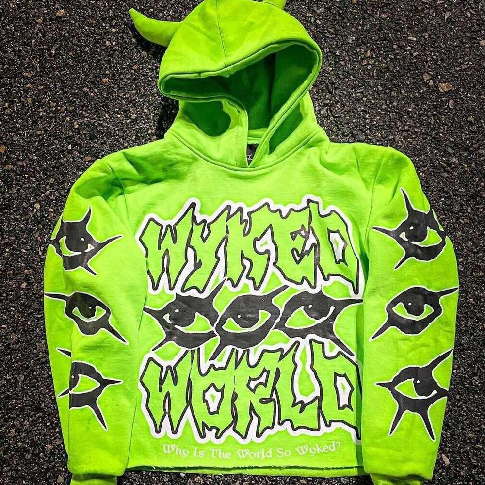 Autumn and Winter New American Dark Gothic Trendy Person Street Top with Hat Hooded Hoodie Sweatshirt