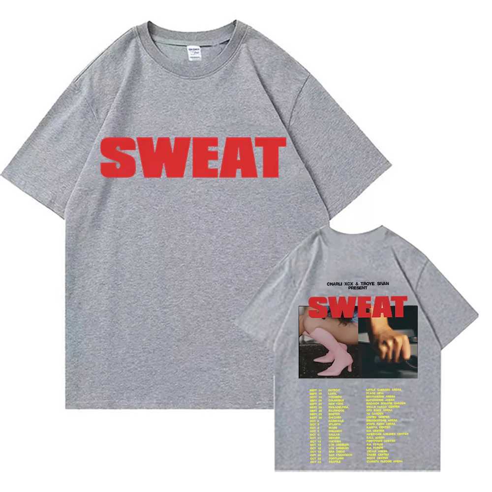 Sweat Tour wiTH and Troye Sivan T-shirts Two Sides Oversized Cotton Tshirts Fashion Women Men Tops High Quty Ts X250313