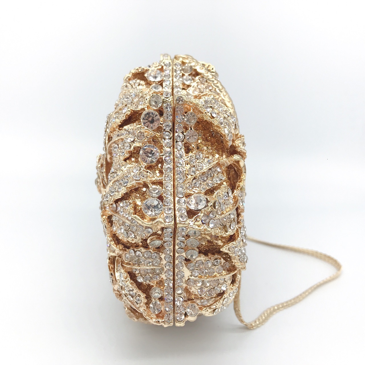 Sky Rose Metal Hard Box Women's Annual Evening Dress Bag Banquet Meeting Diamond Handbag Evening Clutch