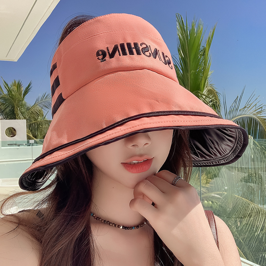 baseball cap Large brimmed women, summer face blocking, UV resistant shawl, sun for outdoor cycg, versatile ponytail basin hat