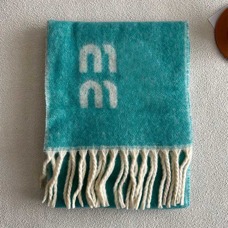 Scarves 2025 Winter New Jacquard Double sided Two tone Mixed Color Womens Scarf with Wool Mix Simple Warm H250313 K2BM