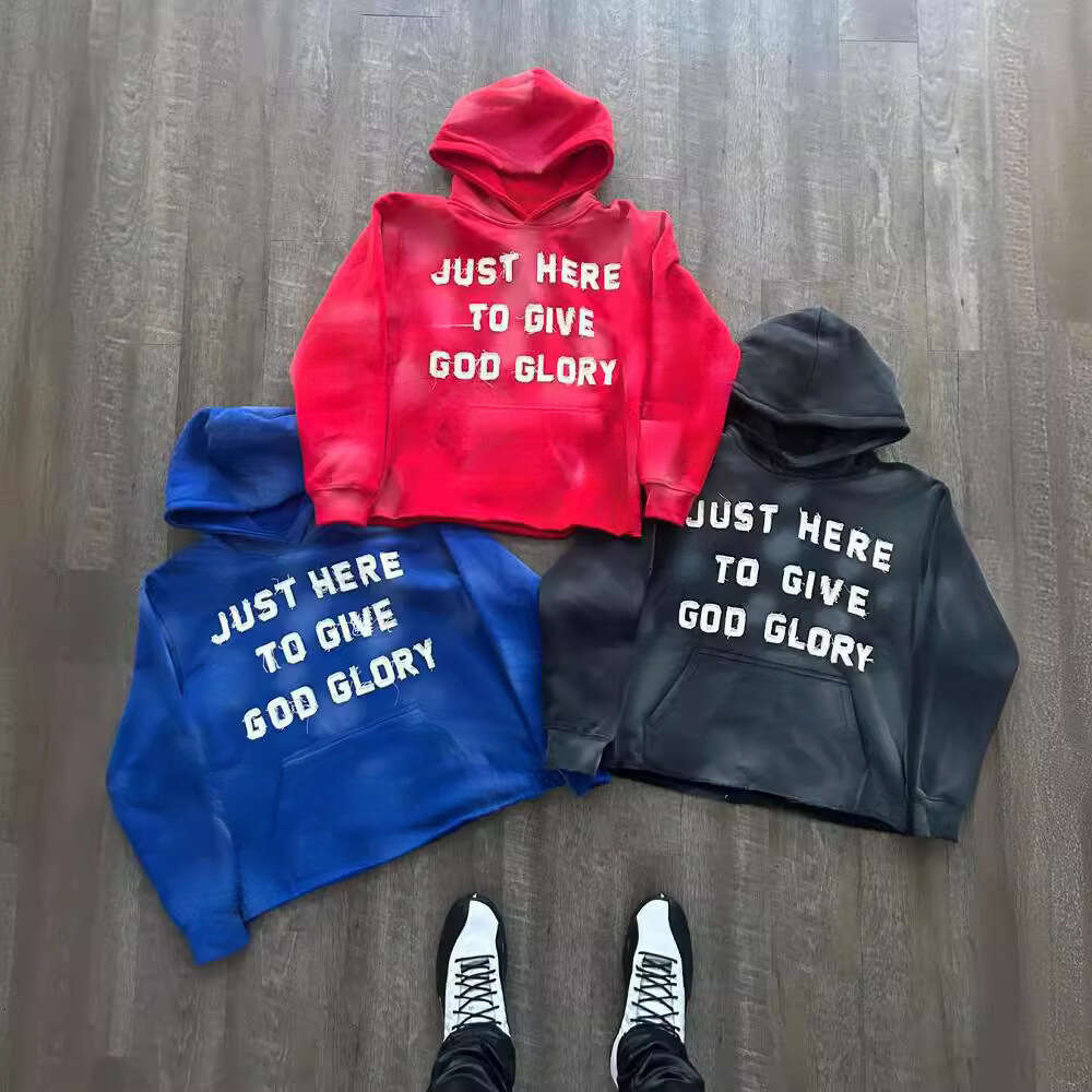 Cross letter sticker embroidery sports men and women millennium bug street hip-hop fashion loose hoodie hooded sweatshirt gift for man
