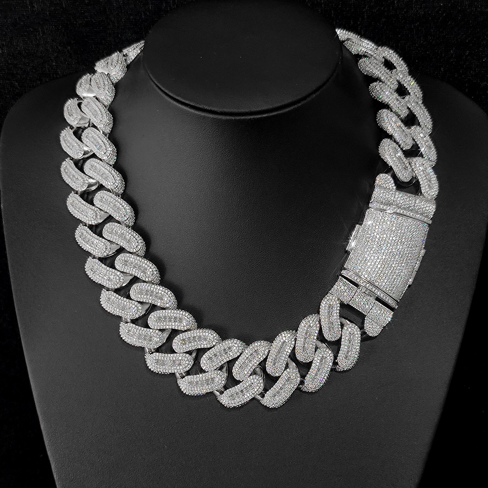 Custom 29mm Big Moissanite Diamond Cuban Link Chain Iced Out Hip Hop Cuban Chain For Men 925Silver VVS Jewelry Charm Necklace