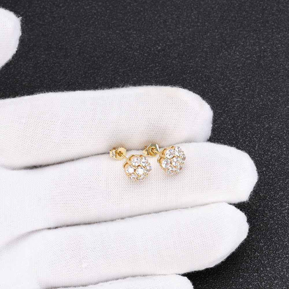 2025 hip hop women men lovely wer designer earrings cute sun wers cz zircon bg dia crystal gold sier earring ear rings jewelry 8mm 12mm