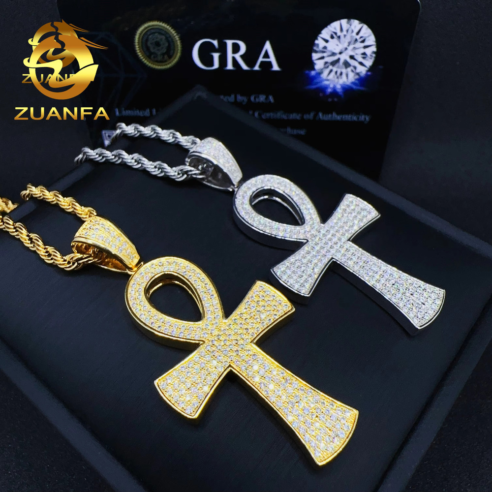 Wholesale Price Hip Hop Pendant Silver Vvs Moissanite Custom Diamond Iced Out Jewelry Chain Cross Pendant