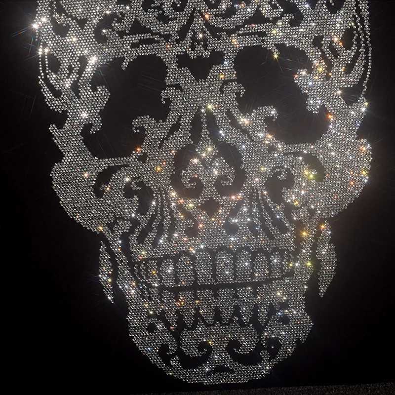 Shiny rhinestone creative skull mens summer short-slved T-shirt casual fashion loose cotton high quty T-shirt X250313