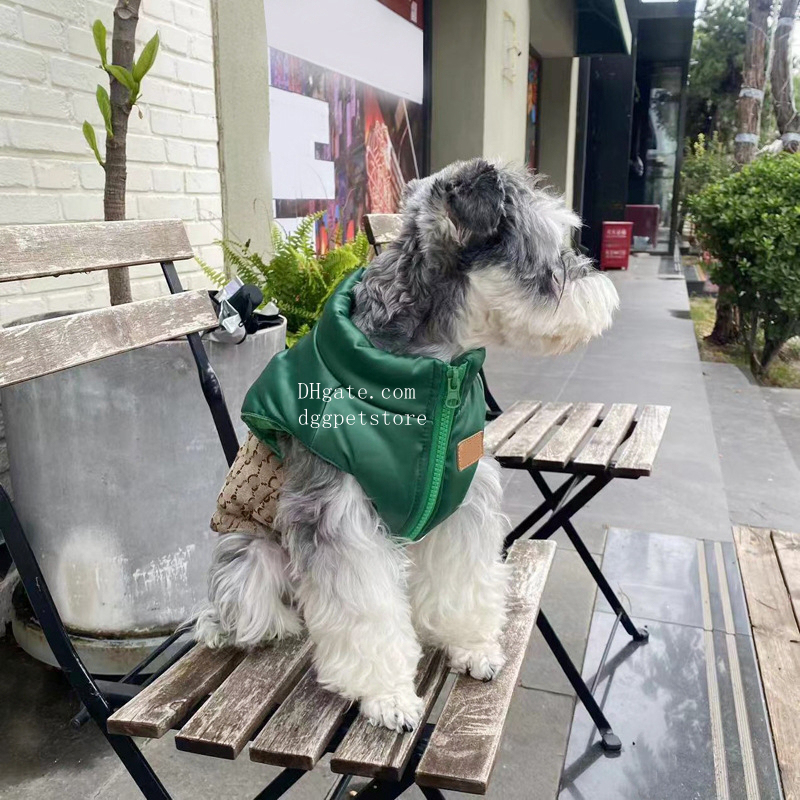 free shipping Designer Coats Dog Apparel ic Lettering Pattern Cloths Puppy et Cold Weather Windproof Warm Pet Vests Coat for Small Medium Dogs Khaki X