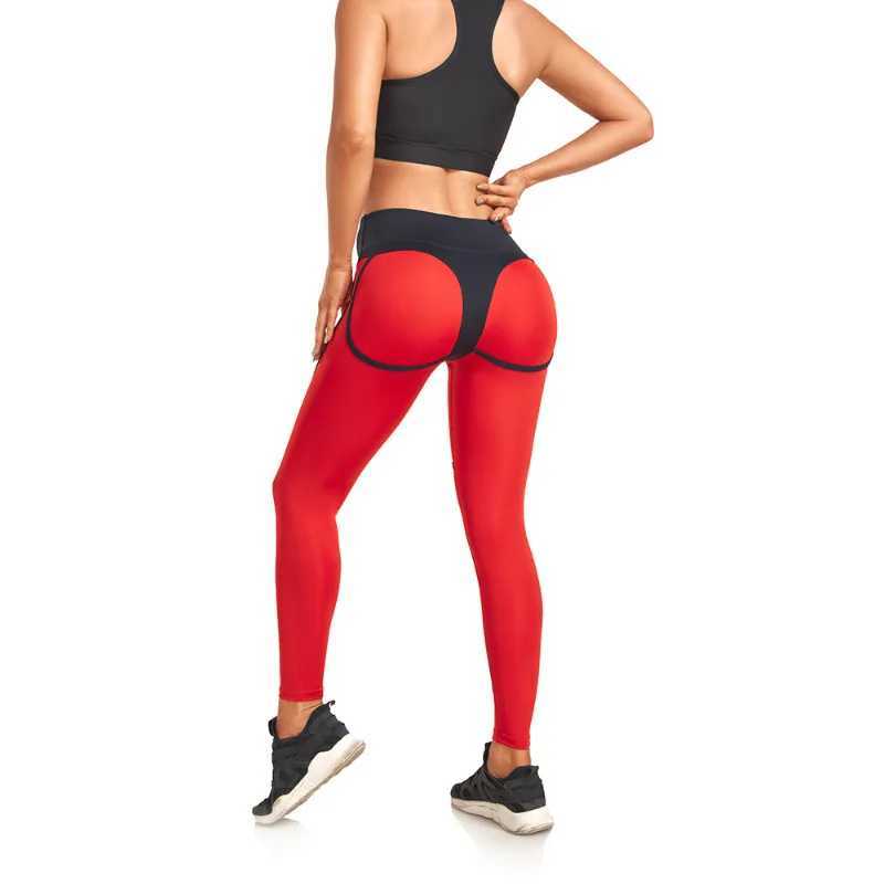 Active Pants Sports High Waist Leggings Women Spliced Slim Tights Gym Workout Running Sexy Butt Lift Fashion Elastic Cropped Pants Y25031282YN