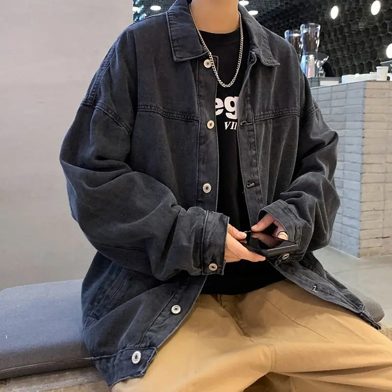 Retro workwear denim jacket suitable for men and teenagers handsome highend trendy tops jackets 250313