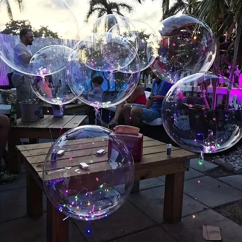 20 inch Luminous Balloons with Light String Luminous Balloons LED Light Balloon for Wedding Party Decoration