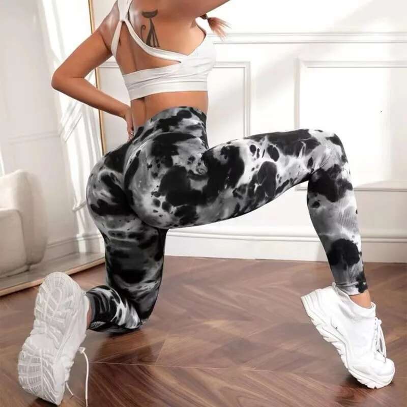 Gutashye Tie Dye Sport Leggings Women Gym Yoga Seamless Pants Sportswear Clothes Stretchy Hip Fiess Legging Activewear