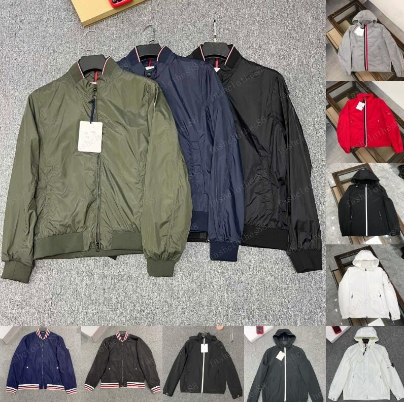 Men's Designer Brand Hooded Windbreaker Jacket - Light Sun Protection Clothing for Spring/Summer