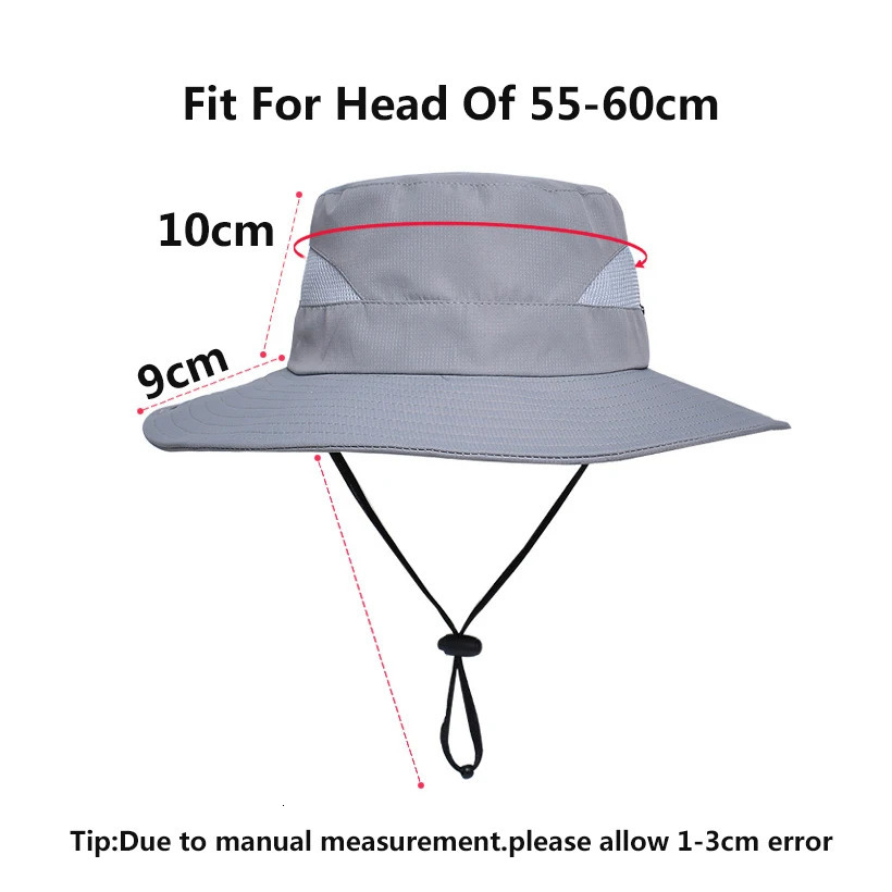 Mens Breathable Mesh Fisherman Cap Summer UV Protection Wide Brim Bucket Hat Women Outdoor AntiUV Fishing Hiking Sun 250304